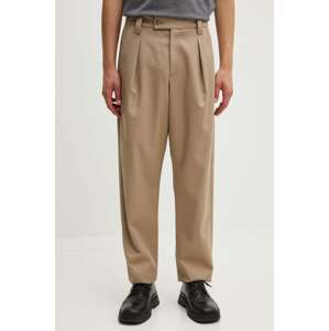 Vunene hlače A.P.C. pantalon renato boja: bež, ravni kroj, WVBBF.H08428