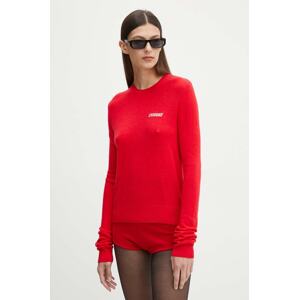 Pulover s dodatkom vune 2NDDAY 2ND Lance TT - Soft Wool Blen za žene, boja: crvena, lagani, 2244340408