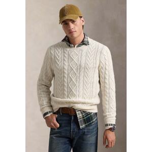 Vuneni pulover Polo Ralph Lauren za muškarce, boja: bež, 710949800