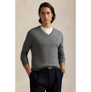 Vuneni pulover Polo Ralph Lauren RWS-Longsleeve za muškarce, boja: siva, lagani, 710946142
