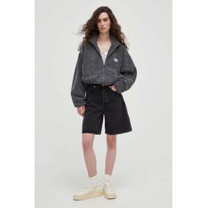 Dukserica American Vintage VESTE ML za žene, boja: siva, s aplikacijom, HOK16CH23