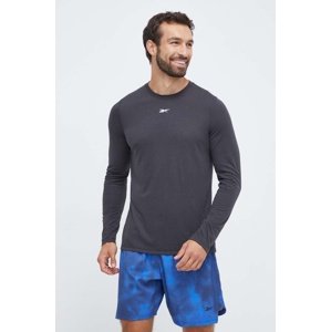 Majica dugih rukava za trening Reebok boja: siva, bez uzorka