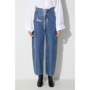 Traperice MM6 Maison Margiela Pants 5 Pockets za žene, visoki struk, S62LB0155
