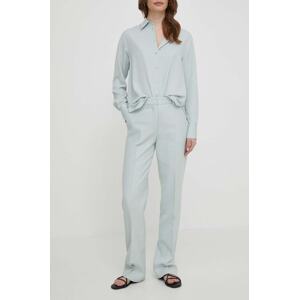 Hlače Calvin Klein za žene, boja: crna, ravni kroj, visoki struk, K20K206879