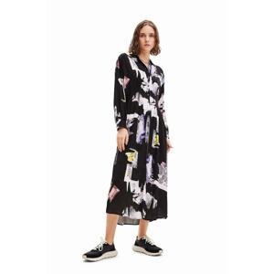 Haljina Desigual boja: crna, midi, ravna