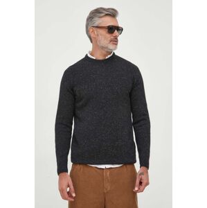 Vuneni pulover Barbour za muškarce, boja: crna, topli