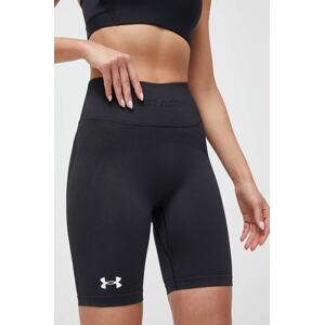 Kratke hlače za trening Under Armour boja: crna, bez uzorka, visoki struk