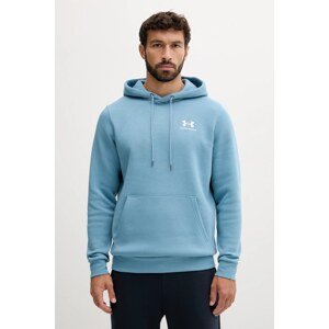 Dukserica Under Armour Essential Fleece boja: zelena, s kapuljačom, s tiskom, 1373880