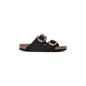 Natikače od nubuk kože Birkenstock Arizona Big Buckle za žene, boja: crna, 1023290