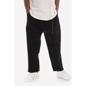 Pamučne hlače Gramicci Loose Tapered Pant boja: crna, široke, srednje visoki struk