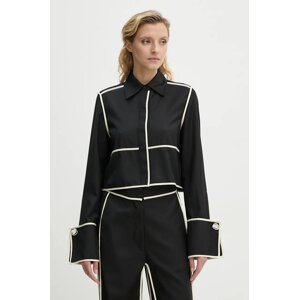 Vunena košulja Day Birger et Mikkelsen Tessa - Refined Suiting Blend boja: crna, regular, s klasičnim ovratnikom, DAY65243500