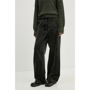 Hlače od samta Day Birger et Mikkelsen Jade - Contemporary Corduroy Washed boja: crna, ravni kroj, visoki struk, DAY65243412