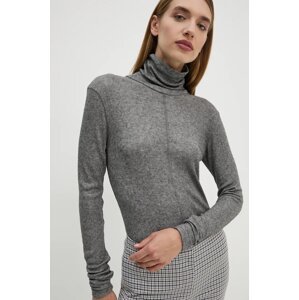 Pulover s dodatkom vune Day Birger et Mikkelsen Eve - Soft Wool za žene, boja: siva, lagani, s dolčevitom, DAY65243433
