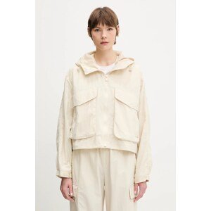 Jakna EA7 Emporio Armani boja: bež, za prijelazno razdoblje, oversize, AF12452.7W000159