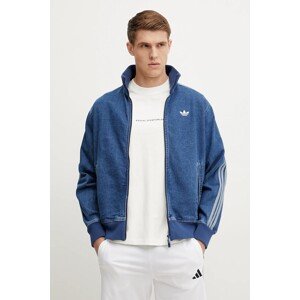 Traper jakna adidas Originals Adicolor Denim Firebird Track Top za muškarce, s aplikacijom, JC6233