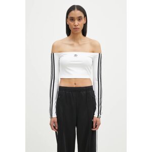 Majica dugih rukava adidas Originals Off Shoulder za žene, boja: bijela, s otvorenim ramenima, JD0275
