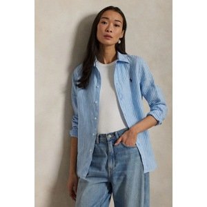 Lanena košulja Polo Ralph Lauren za žene, regular, s klasičnim ovratnikom, 211970691