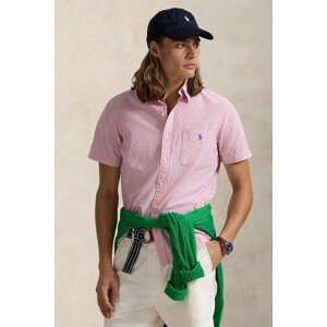 Pamučna košulja Polo Ralph Lauren Sport Shirt za muškarce, boja: ružičasta, regular, s button-down ovratnikom, 710906574
