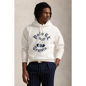 Dukserica Polo Ralph Lauren Long Sleeve Sweatshirt za muškarce, boja: bijela, s kapuljačom, s tiskom, 710964974