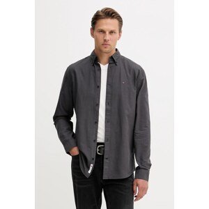 Pamučna košulja Tommy Jeans boja: siva, regular, s button-down ovratnikom, DM0DM21298