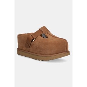 Natikače UGG Goldenstar Hi Clog za žene, boja: smeđa, s platformom, 1167550-CHE
