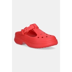 Natikače Crocs Classic Mary Jane Clog za žene, boja: crvena, s platformom, 210581-6ZR