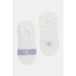 Čarape Calvin Klein Jeans 2-pack za žene, boja: bijela, 701230601