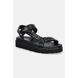 Sandale Pepe Jeans POLA METAL boja: crna, s platformom, PLS90678