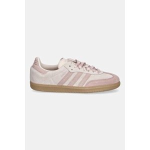 Tenisice od brušene kože adidas Originals Samba OG W boja: ružičasta, JR8874