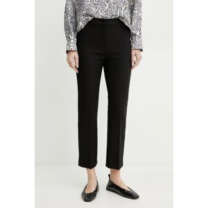 Hlače Weekend Max Mara za žene, boja: crna, ravni kroj, visoki struk, 2515131031600