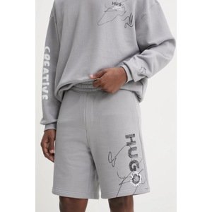 Pamučne kratke hlače Hugo Blue boja: siva, 50530442