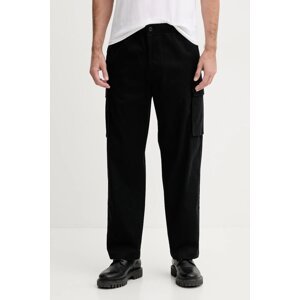 Hlače Calvin Klein Jeans boja: crna, cargo kroj, LV040EM616