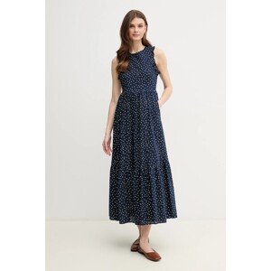 Pamučna haljina Pepe Jeans DEBORAH boja: tamno plava, maxi, širi se prema dolje, PL953666