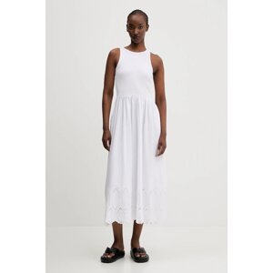 Haljina Desigual DIJON boja: bijela, midi, širi se prema dolje, 25SWVK58