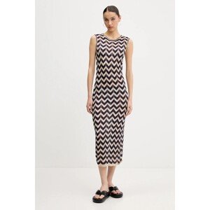 Haljina Superdry boja: tamno plava, midi, uski kroj, W8011848A-F4Y
