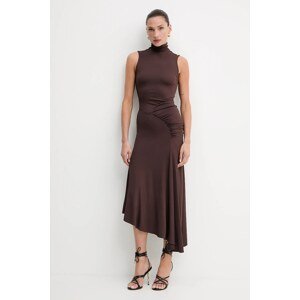 Haljina Elisabetta Franchi boja: smeđa, midi, širi se prema dolje, AB84252E2