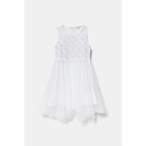 Dječja haljina Guess boja: bijela, mini, širi se prema dolje, J5RK08 KAUH0