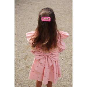 Dječja haljina Konges Sløjd EVIA BOW DRESS GOTS boja: ružičasta, mini, širi se prema dolje, KS103055