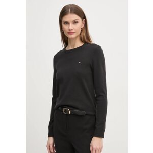Pulover Tommy Hilfiger za žene, boja: crna, lagani, WW0WW44984