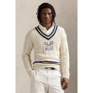 Pulover s dodatkom kašmira Polo Ralph Lauren Long Sleeve Pullover za muškarce, boja: bež, 710961780