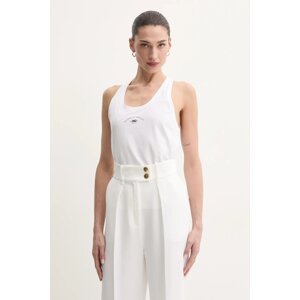 Pamučni top Elisabetta Franchi boja: bijela, CN00251E2