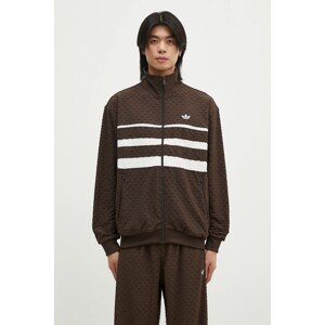 Dukserica adidas Originals Q12 Monogram Tee za muškarce, boja: smeđa, s uzorkom, JP4419