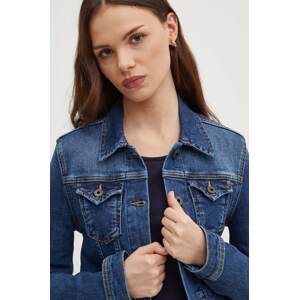 Traper jakna Pepe Jeans THRIFT za žene, boja: tamno plava, za prijelazno razdoblje, PL402011HT7