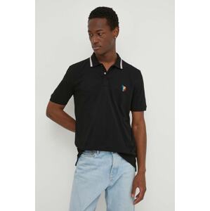 Polo majica PS Paul Smith za muškarce, boja: crna, bez uzorka, M2R.151LE.M21511