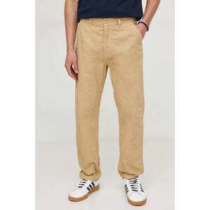 Pamučne hlače Pepe Jeans RELAXED STRAIGHT CARPENTER PANT boja: bež, ravni kroj, PM211649