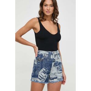 Traper kratke hlače Versace Jeans Couture za žene, s uzorkom, visoki struk