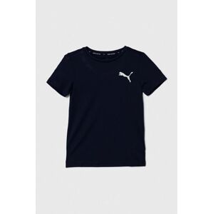 Dječja majica kratkih rukava Puma ACTIVE Small Logo Tee B boja: tamno plava, s tiskom