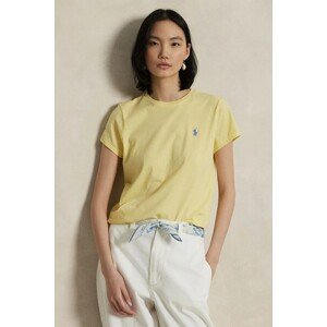 Pamučna majica Polo Ralph Lauren za žene, boja: žuta, 211898698
