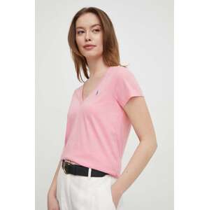 Pamučna majica Polo Ralph Lauren boja: ružičasta, 211902403