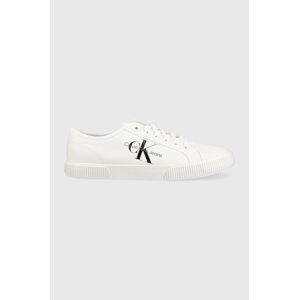 Tenisice Calvin Klein Jeans ESSENTIAL VULCANIZED 1 za muškarce, boja: bijela, YM0YM00306